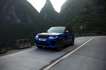 Blue car, on-road, Range Rover Sport HD wallpaper