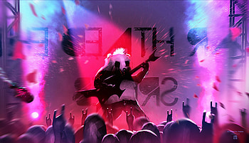 Art, Guitar, Panda, Guitar Player, Guitarist, Concert HD wallpaper