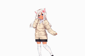 Cute, Ro-500, kancolle, white hair HD wallpaper