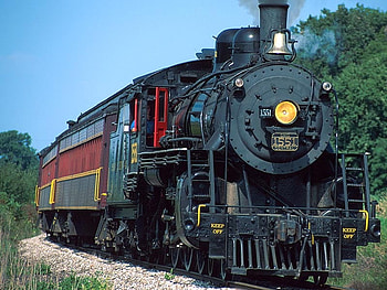 the train in the woods, hills, woods, forests, train, iron, trees, tracks, nature, oldpower HD wallpaper