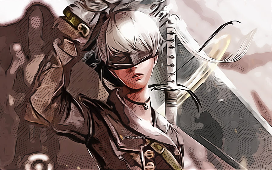 YoRHa No 9 Type S, , vector art, manga, protagonist, NieR Automata, artwork, YoRHa No 9 Type S NieR HD wallpaper