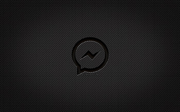 Facebook Messenger carbon logo, , grunge art, carbon background, creative, Facebook Messenger black logo, brands, Facebook Messenger logo, Facebook Messenger HD wallpaper