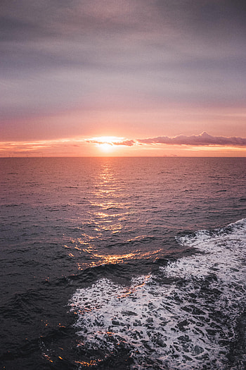 Nature, Sunset, Sea, Sun, Horizon, Evening HD phone wallpaper