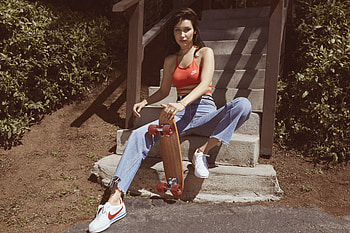 Bella Hadid Nike Cortez Campaign, bella-hadid, celebrities, girls, nike, shoes HD wallpaper