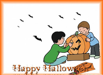 Pumpkin Carving, halloween, children, bats HD wallpaper