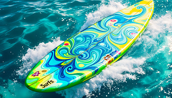 Vibrant Surfboard in Ultra, surfboard, ocean, water, surfing, colorful HD wallpaper