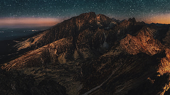 Astronomy Mountains, mountains, stars, nature HD wallpaper