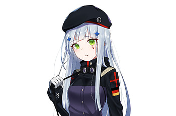 Green eyes, and white hair, HK416, girls frontline HD wallpaper