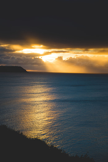 Nature, Sunset, Sky, Sea, Clouds, Shine, Light HD phone wallpaper