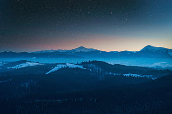 Landscape, Nature, Mountains, Night, View From Above, Starry Sky HD wallpaper