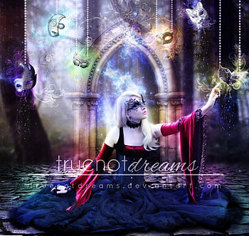 Behind each Mask, lady, abstract, mask, fantasy HD wallpaper