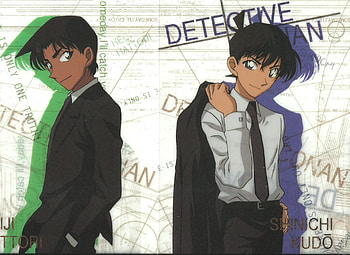 Shinichi & Hattori, Hattori Heiji, Suit, Shinichi Kudo, Detective Conan, Male HD wallpaper