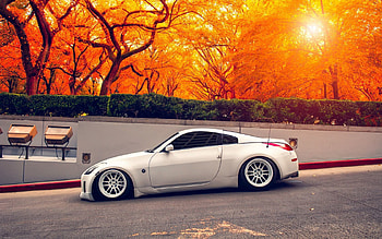 Sports, Autumn, Nissan, Cars, Sports Car, Side View, Stance, 350Z HD wallpaper