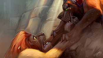 Lion King Vs Lion Digital Art, lion, animals, artist, artwork, digital-art, deviantart HD wallpaper