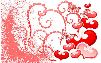 Holidays, Butterflies, Background, Hearts, Valentine's Day HD wallpaper