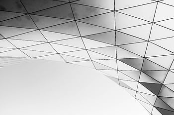 Minimalist black and white geometric pattern of modern architecture. Perfect for background or design use. HD wallpaper