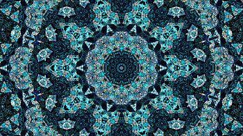 Light Blue Black Fractal Kaleidoscope Art Pattern Abstraction Abstract HD wallpaper