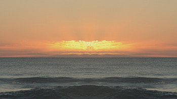Nature, Sunset, Sea, Horizon HD wallpaper