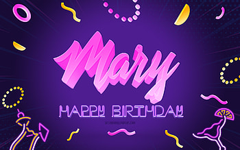 Happy Birtay Mary, , Purple Party Background, Mary, creative art, Happy Maria birtay, Mary name, Mary Birtay, Birtay Party Background HD wallpaper
