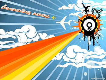 Dreaming Away, clouds, plane, sky, sun, dream HD wallpaper