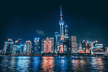 Beautiful, lights of city, cityscape, buildings HD wallpaper