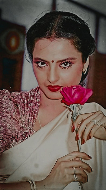 Rekha, bollywood actress, vintage HD phone wallpaper