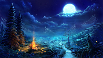 Anime Night Scene Amazing Resolution HD wallpaper