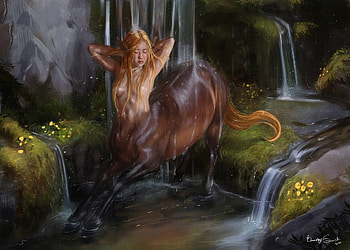 Centaur girl, brooklyn smith, fantasy, art, centaur, girl, luminos, water HD wallpaper