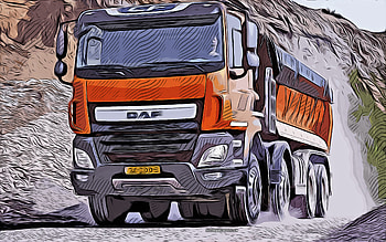 DAF CF, , vector art, DAF CF drawing, creative art, DAF CF art, vector drawing, DAF CF 460, abstract trucks, car drawings HD wallpaper