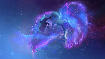 Wolfs, Art, Universe, Stars, Silhouettes, Galaxy HD wallpaper