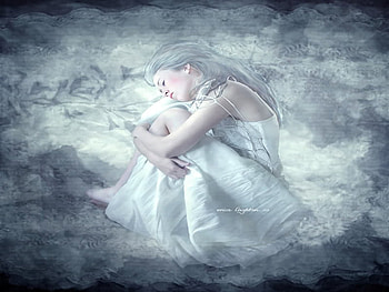 Beautiful Blue, blue, abstract, fantasy, beautiful, girl, dress HD wallpaper