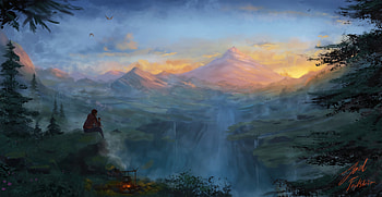 Art, Mountains, Camping, Campsite, Tourist, Traveler, Traveller HD wallpaper