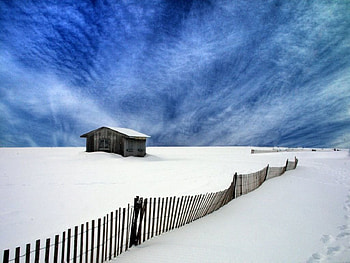 snack shack in winter, winter, shack, snack, snow HD wallpaper