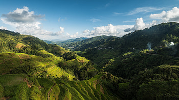 Mountains, panoramic, freshness, clouds, sky, nature HD wallpaper