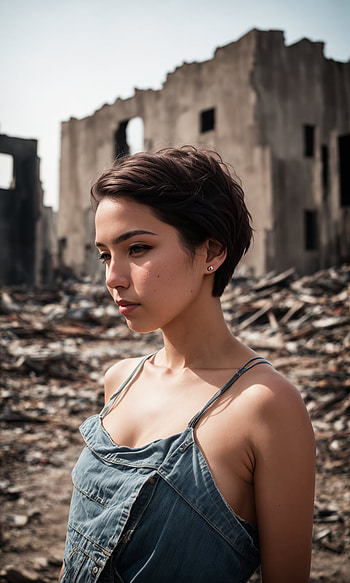 Beautiful Girl, AI Art, portrait, city HD phone wallpaper
