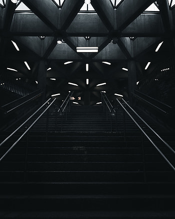 Architecture, Building, Dark, Ladder, Stairs, Facade HD phone wallpaper
