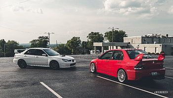 car, Mitsubishi Lancer Evolution, Subaru Impreza HD wallpaper