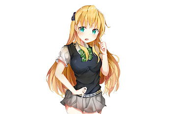 Blonde anime girl, Queen elizabeth, Azur Lane HD wallpaper