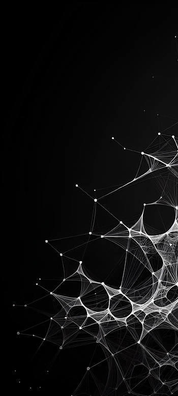 Abstract network connection lines on black, technology HD phone wallpaper