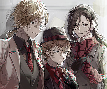 Arthur Rimbaud (Bungo Stray Dogs), Chuya Nakahara, Paul Verlaine (Bungo Stray Dogs), Anime, Bungou Stray Dogs HD wallpaper
