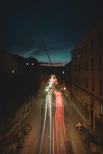 Night, Dark, Road, Long Exposure, Street HD phone wallpaper