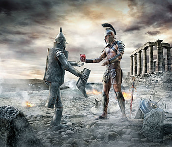 :), roman soldier, fantasy, man, add, couple, advertise, iron, commercial HD wallpaper