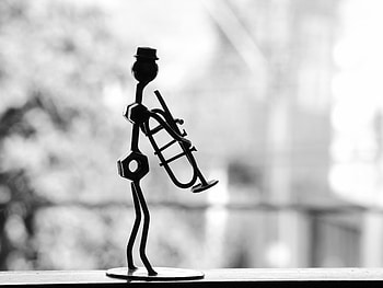Miscellanea, Miscellaneous, Statue, Metal, Musician, Trumpet, Pipe HD wallpaper