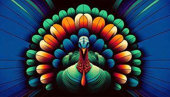 Colorful Turkey Bird, turkey (bird), peacock, colorful, Digital Art HD wallpaper