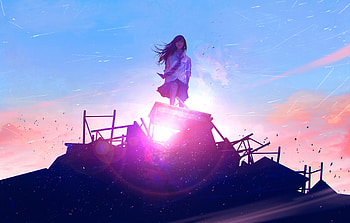 The End Never Comes, anime-girl, anime, artist, artwork, digital-art, deviantart HD wallpaper
