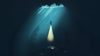 Diver And The Deep Kraken, artist, artwork, art, digital-art, sea, deviantart HD wallpaper