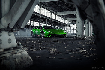 Green Lamborghini Huracan, sports car HD wallpaper