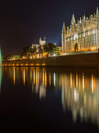 Architecture at night, Historic buildings, City lights HD phone wallpaper