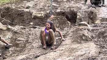 6-8-13 Spartan Race Tuxedo NY - Mud Slip & Slide under barb wire HD wallpaper