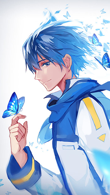 Kaito — Blue Butterfly Melody (Vocaloid ), Anime, Vocaloid HD phone wallpaper